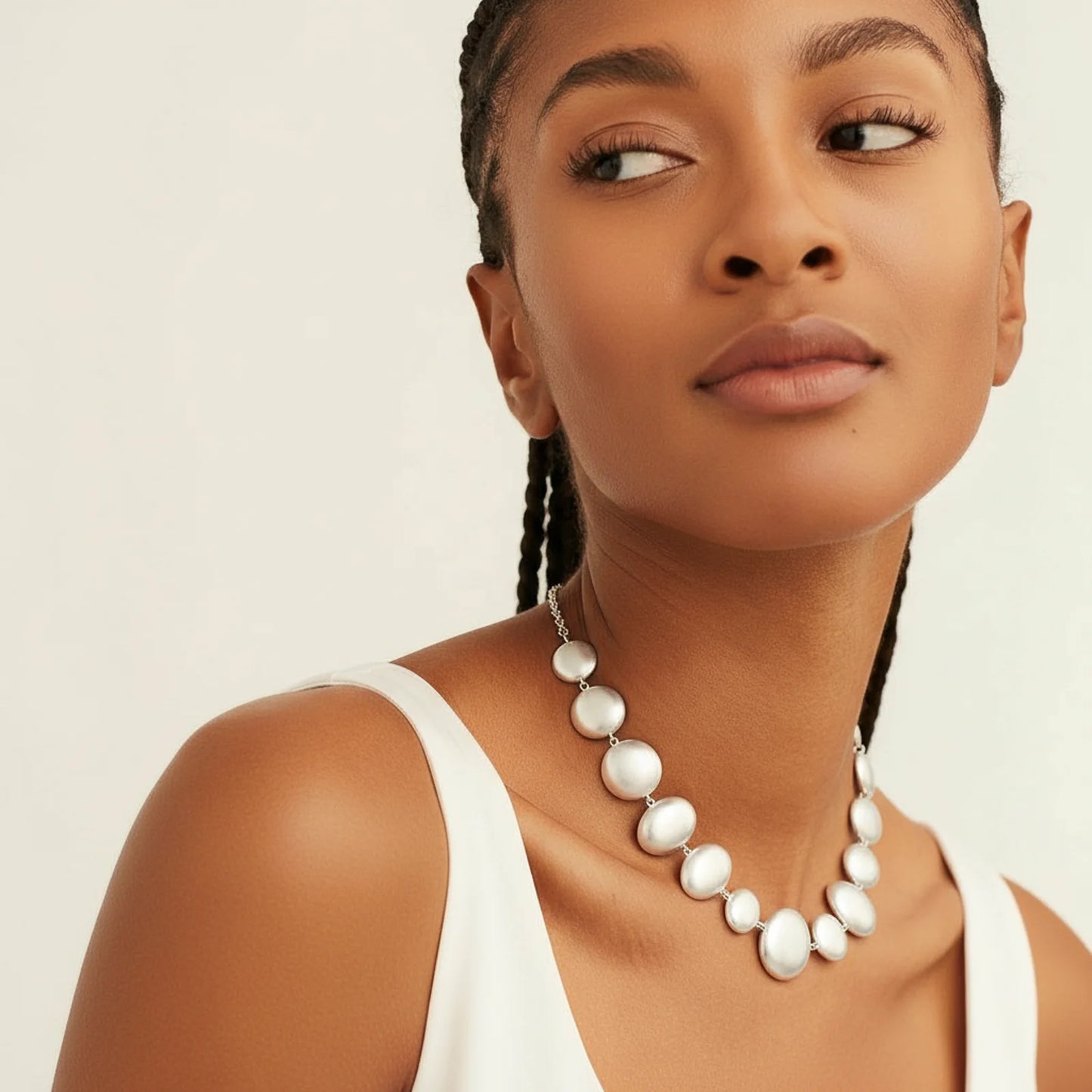 Lunar Pearl Arc Necklace