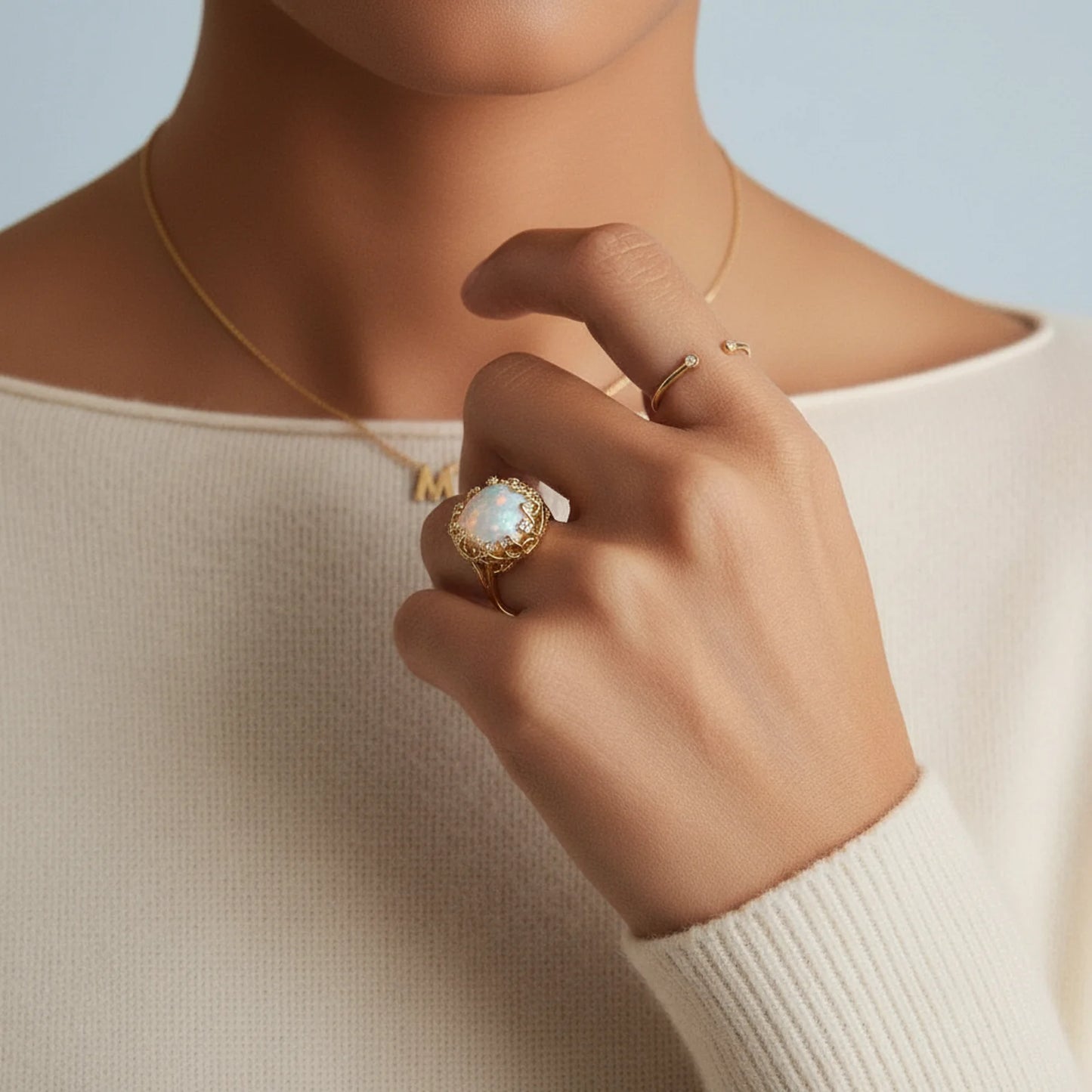 Baroque Pearl Crown Ring