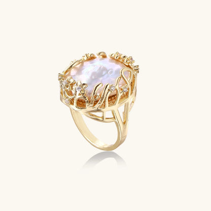 Baroque Pearl Crown Ring