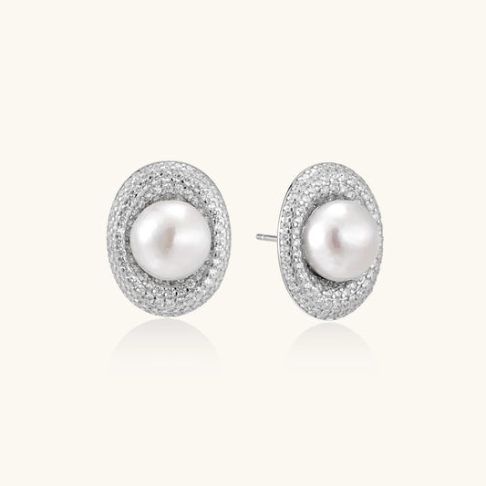 Pearl Halo Studs