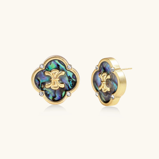 Mystic Shell Quatrefoil Studs