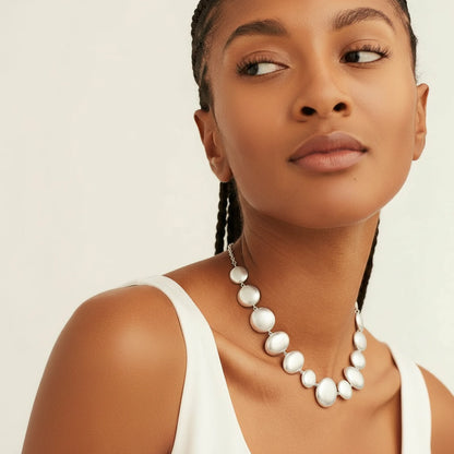 Lunar Pearl Arc Necklace