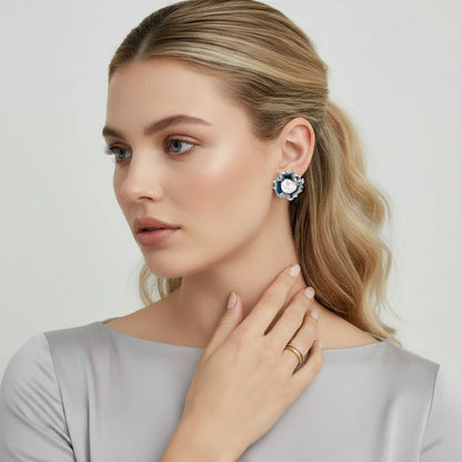 Denim Dreams Pearl Studs