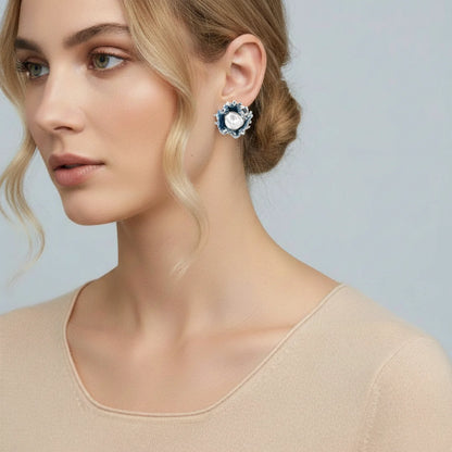 Denim Dreams Pearl Studs
